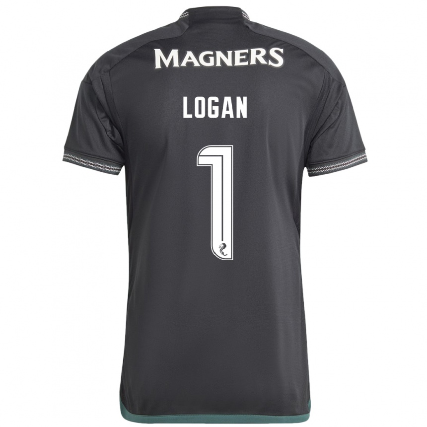 Niño Fútbol Camiseta Chloe Logan #1 Negro 2ª Equipación 2023/24 México