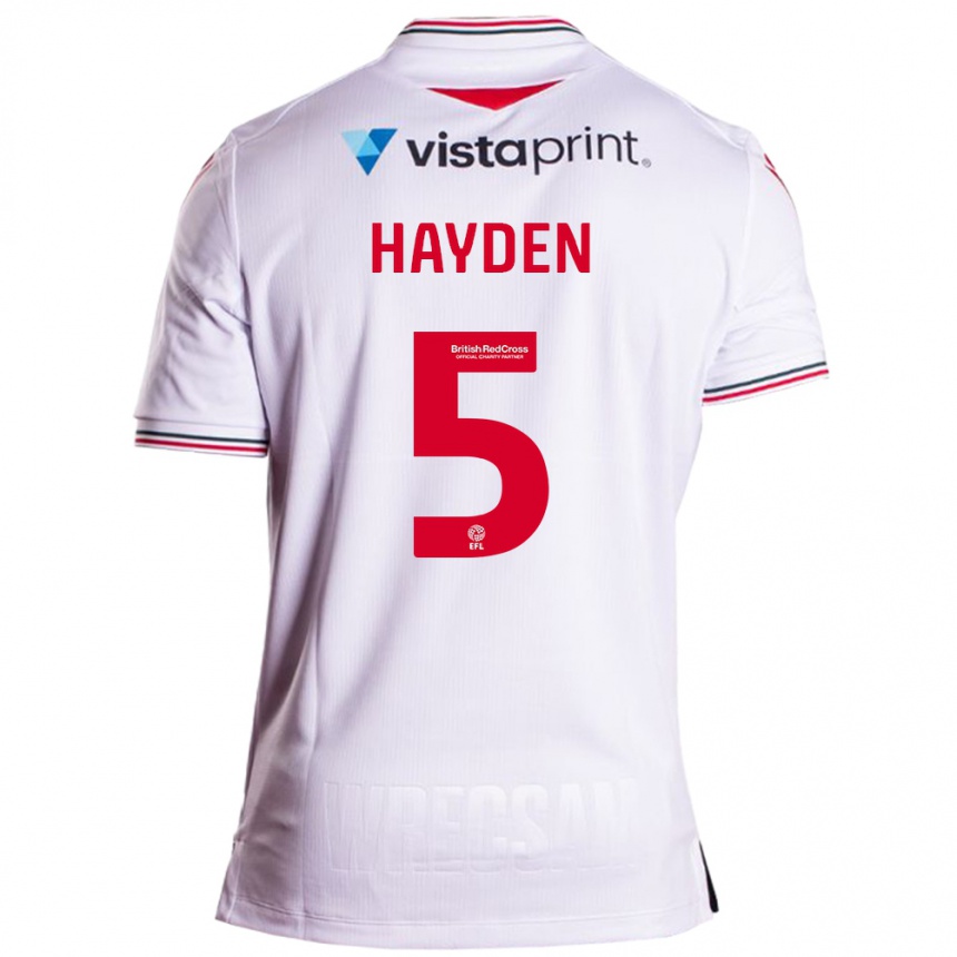 Niño Fútbol Camiseta Aaron Hayden #5 Blanco 2ª Equipación 2023/24 México