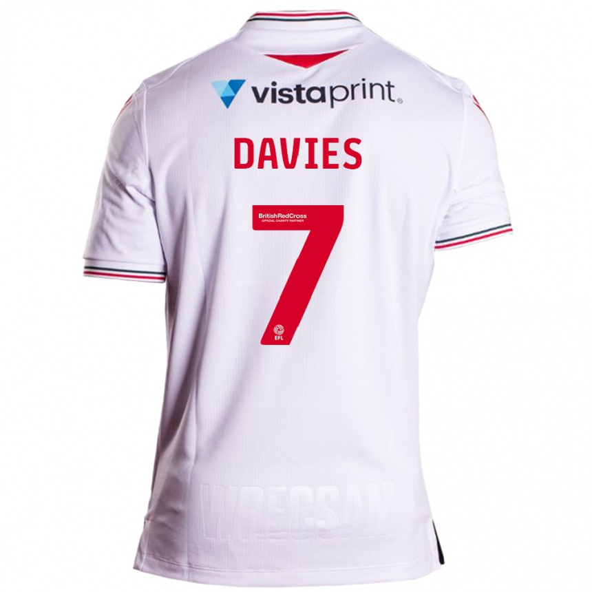 Niño Fútbol Camiseta Jordan Davies #7 Blanco 2ª Equipación 2023/24 México