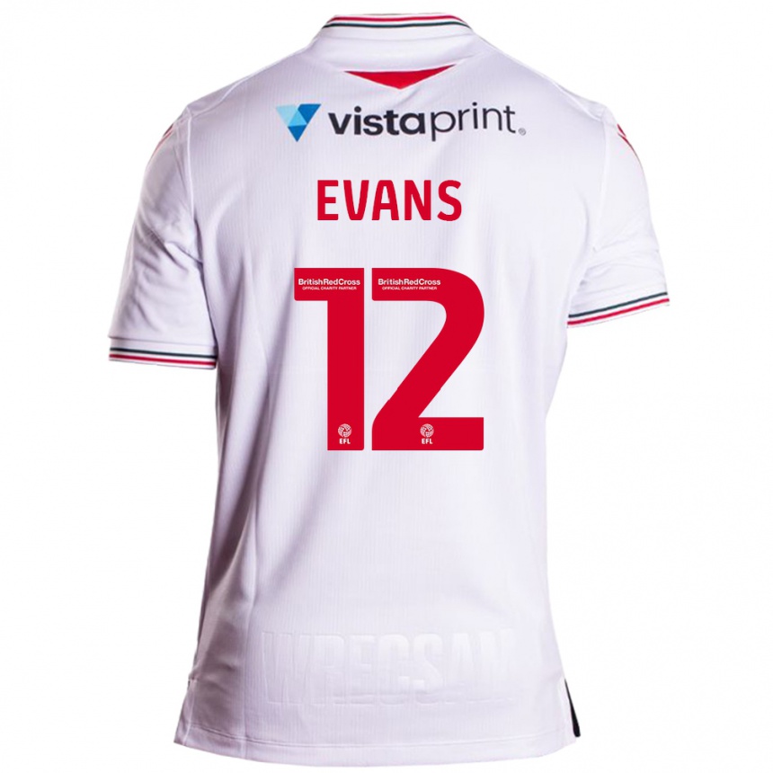 Niño Fútbol Camiseta George Evans #12 Blanco 2ª Equipación 2023/24 México