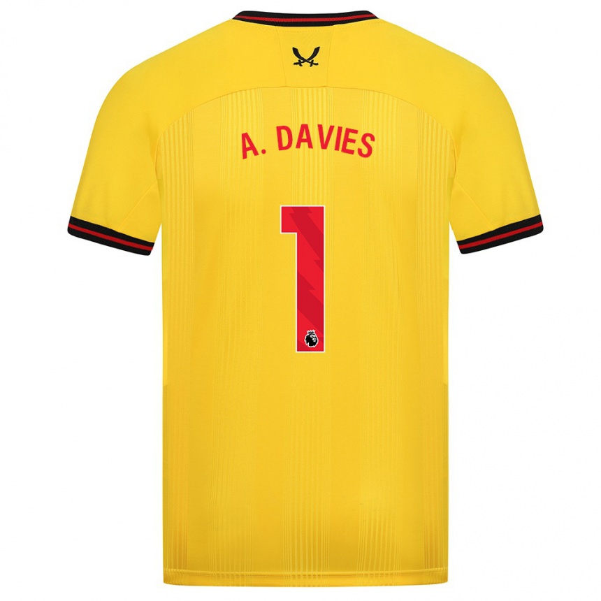 Niño Fútbol Camiseta Adam Davies #1 Amarillo 2ª Equipación 2023/24 México