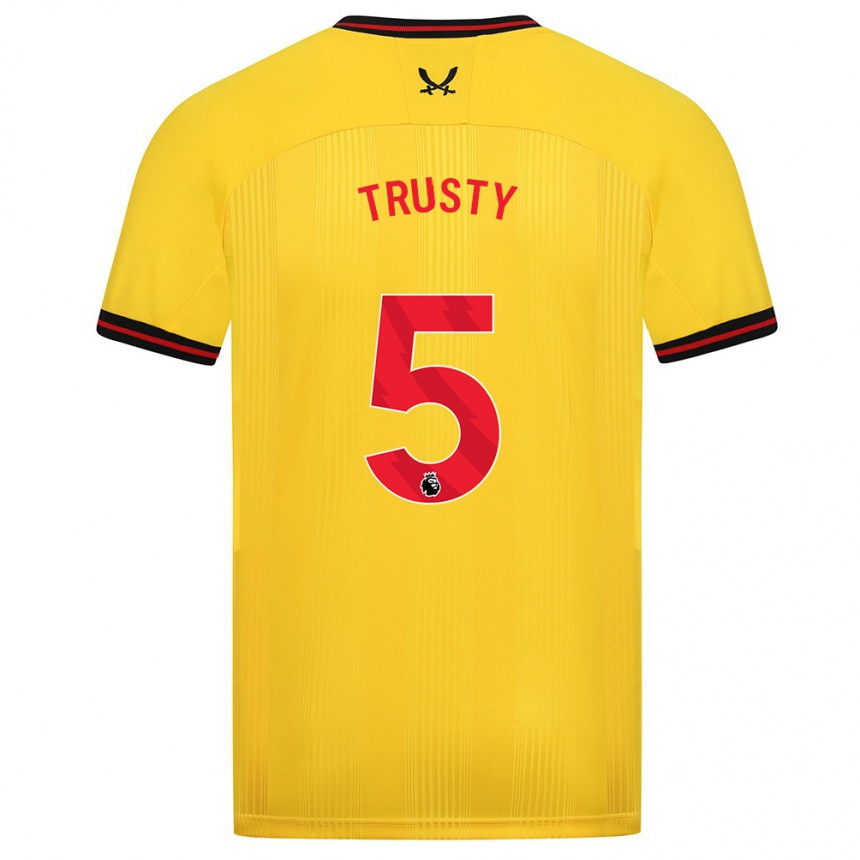 Niño Fútbol Camiseta Auston Trusty #5 Amarillo 2ª Equipación 2023/24 México