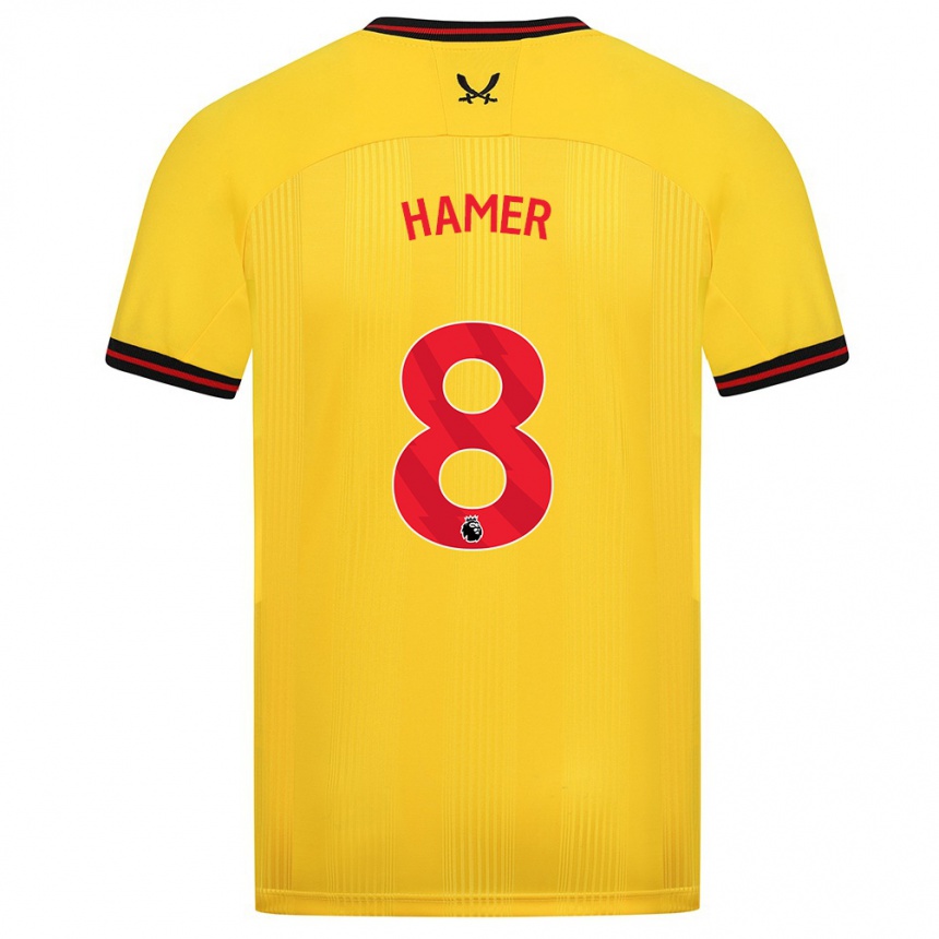 Niño Fútbol Camiseta Gustavo Hamer #8 Amarillo 2ª Equipación 2023/24 México