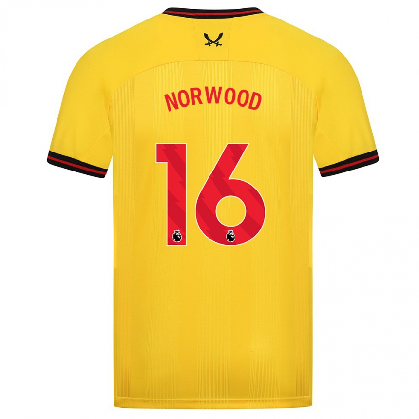 Niño Fútbol Camiseta Oliver Norwood #16 Amarillo 2ª Equipación 2023/24 México