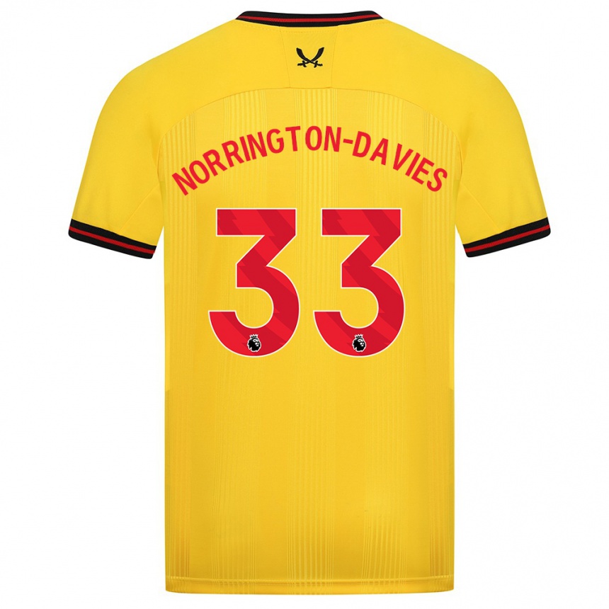 Niño Fútbol Camiseta Rhys Norrington-Davies #33 Amarillo 2ª Equipación 2023/24 México