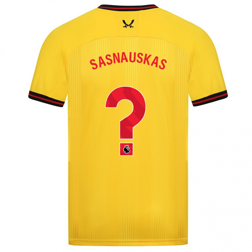 Niño Fútbol Camiseta Dovydas Sasnauskas #0 Amarillo 2ª Equipación 2023/24 México