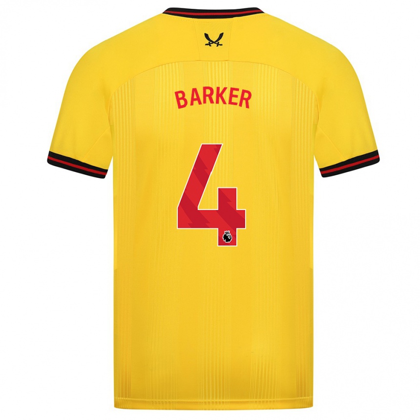 Niño Fútbol Camiseta Sophie Barker #4 Amarillo 2ª Equipación 2023/24 México