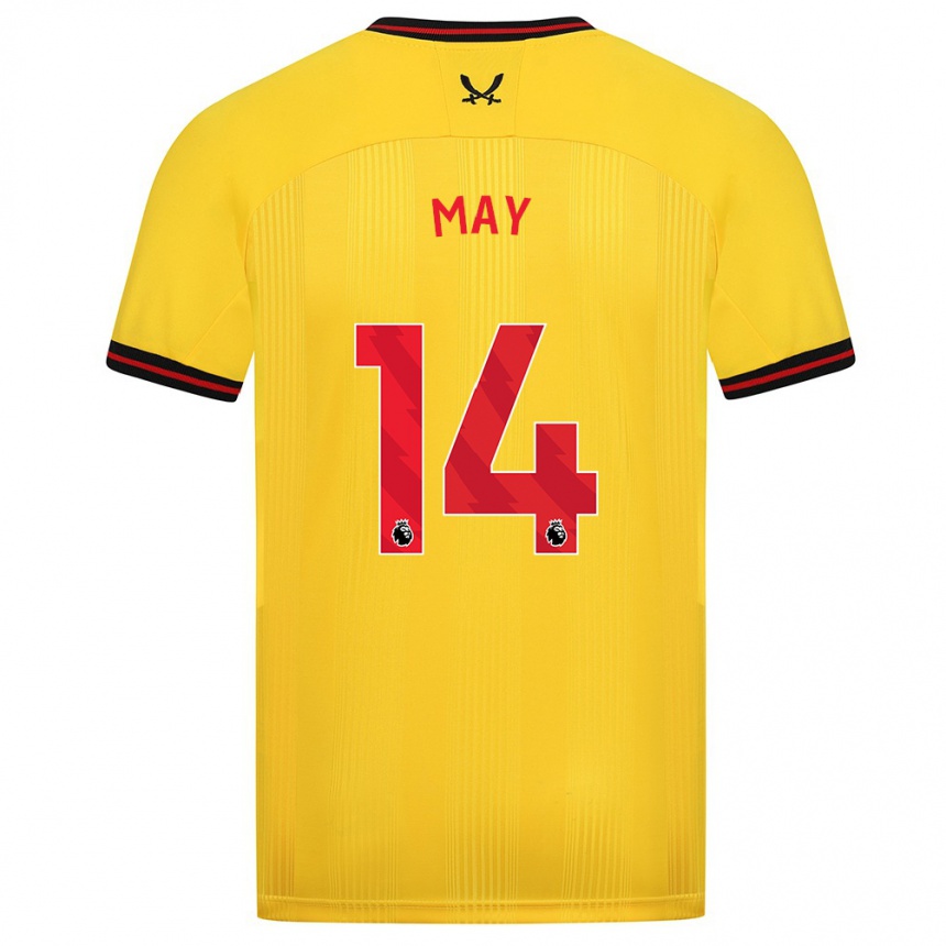 Niño Fútbol Camiseta Ellie May #14 Amarillo 2ª Equipación 2023/24 México