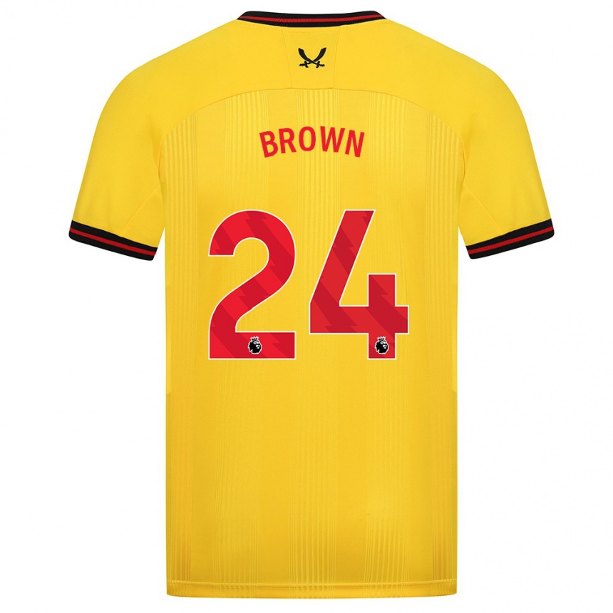 Niño Fútbol Camiseta Rachel Brown #24 Amarillo 2ª Equipación 2023/24 México