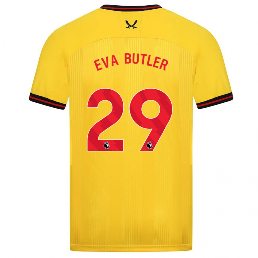 Niño Fútbol Camiseta Eva Butler #29 Amarillo 2ª Equipación 2023/24 México