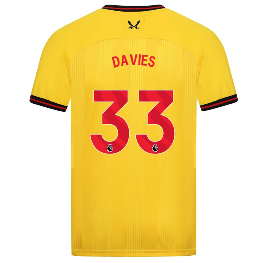 Niño Fútbol Camiseta Bethan Davies #33 Amarillo 2ª Equipación 2023/24 México