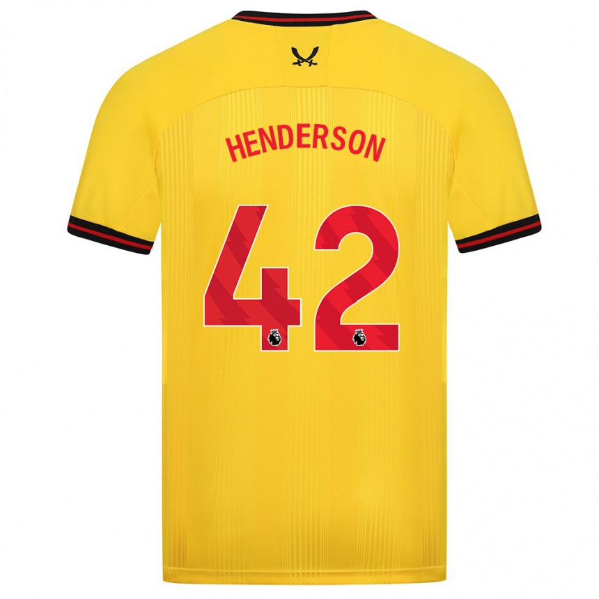 Niño Fútbol Camiseta Peyton Henderson #42 Amarillo 2ª Equipación 2023/24 México