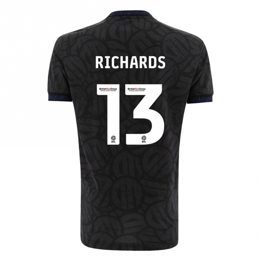 Niño Fútbol Camiseta Harvey Wiles-Richards #13 Negro 2ª Equipación 2023/24 México
