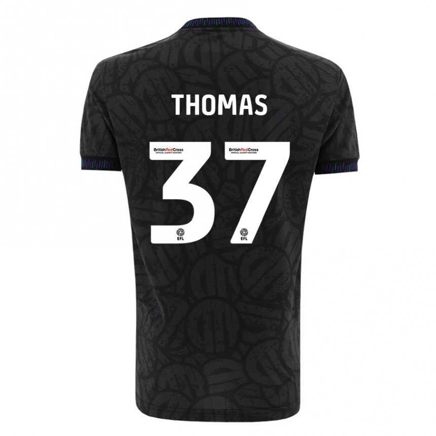 Niño Fútbol Camiseta Olly Thomas #37 Negro 2ª Equipación 2023/24 México