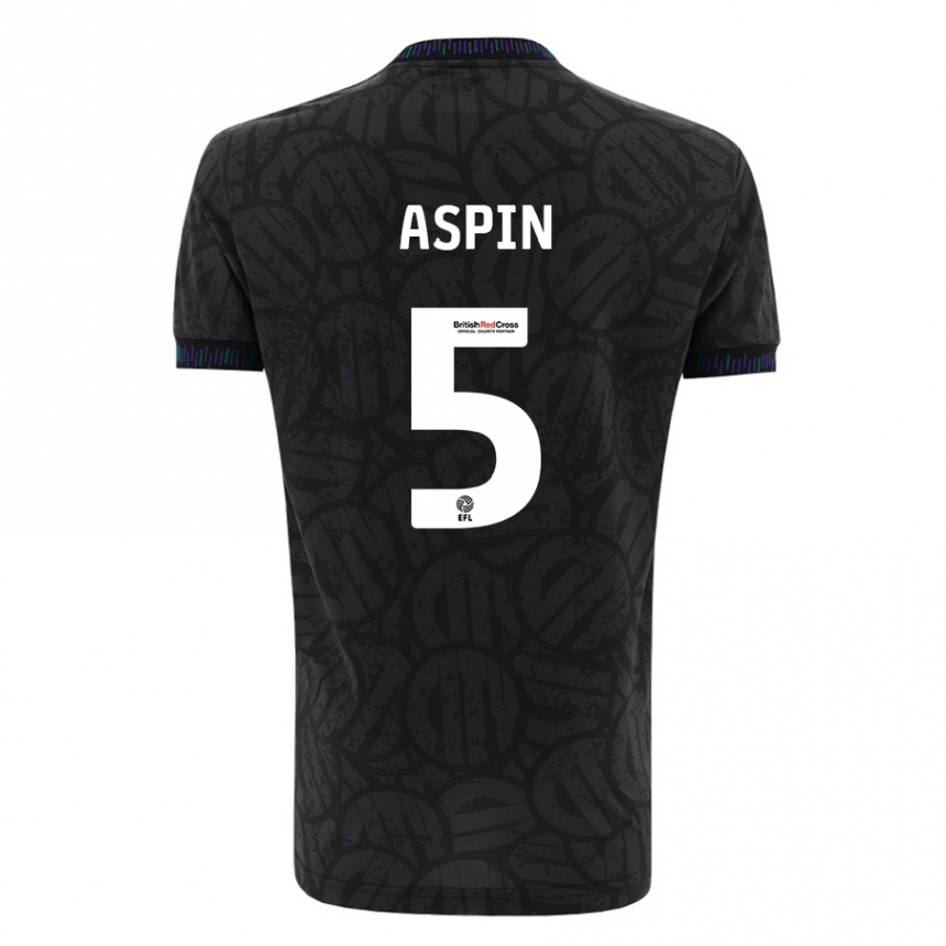 Niño Fútbol Camiseta Brooke Aspin #5 Negro 2ª Equipación 2023/24 México