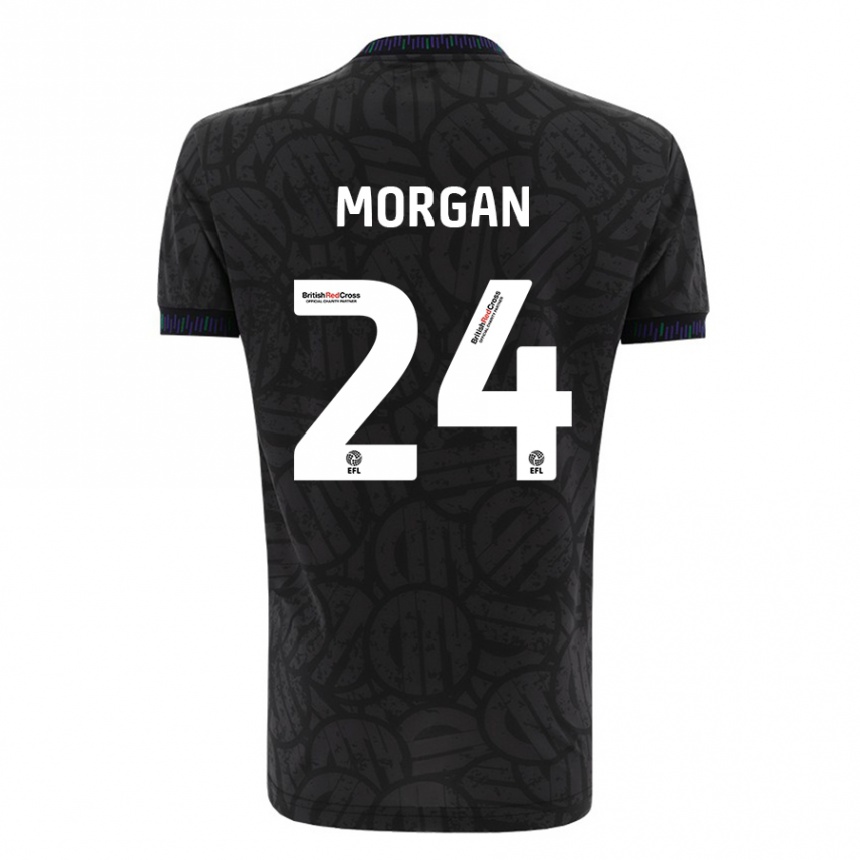 Niño Fútbol Camiseta Ffion Morgan #24 Negro 2ª Equipación 2023/24 México