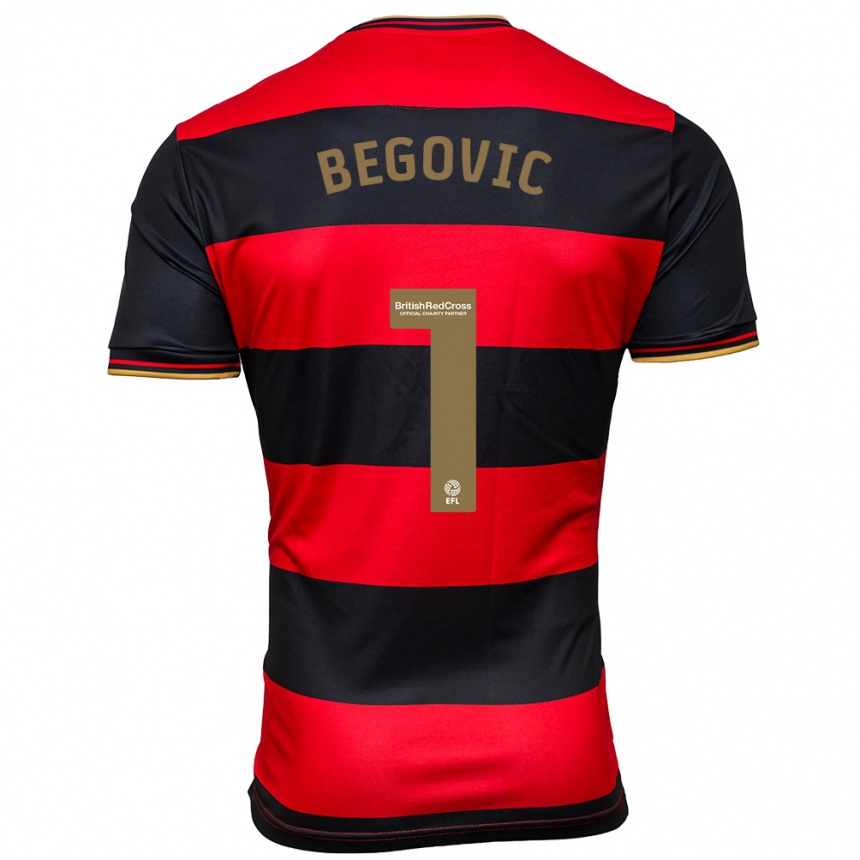 Niño Fútbol Camiseta Asmir Begovic #1 Negro Rojo 2ª Equipación 2023/24 México