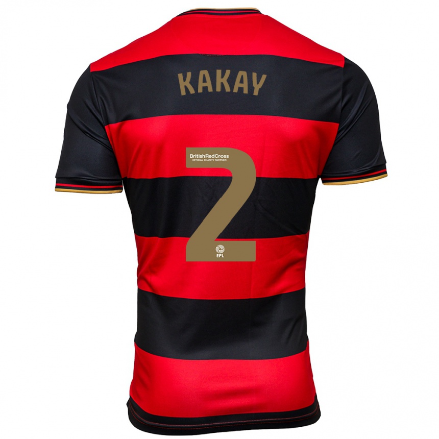 Niño Fútbol Camiseta Osman Kakay #2 Negro Rojo 2ª Equipación 2023/24 México