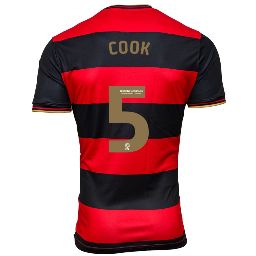 Niño Fútbol Camiseta Steve Cook #5 Negro Rojo 2ª Equipación 2023/24 México