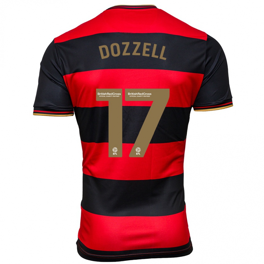 Niño Fútbol Camiseta Andre Dozzell #17 Negro Rojo 2ª Equipación 2023/24 México