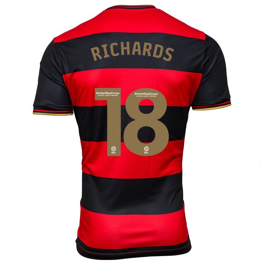 Niño Fútbol Camiseta Taylor Richards #18 Negro Rojo 2ª Equipación 2023/24 México