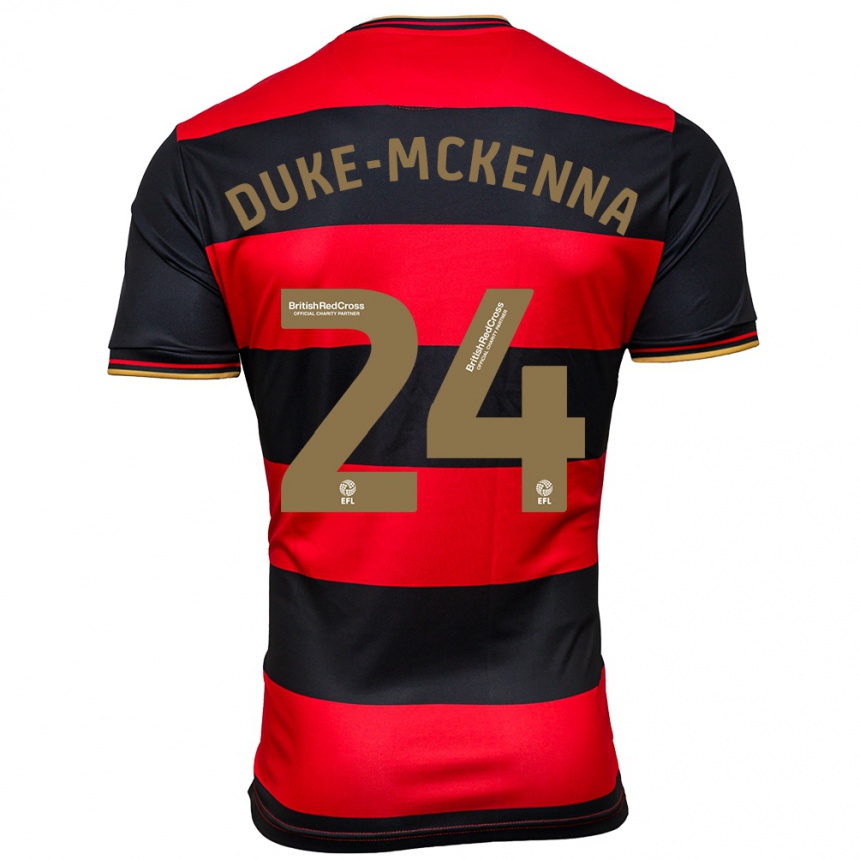 Niño Fútbol Camiseta Stephen Duke-Mckenna #24 Negro Rojo 2ª Equipación 2023/24 México