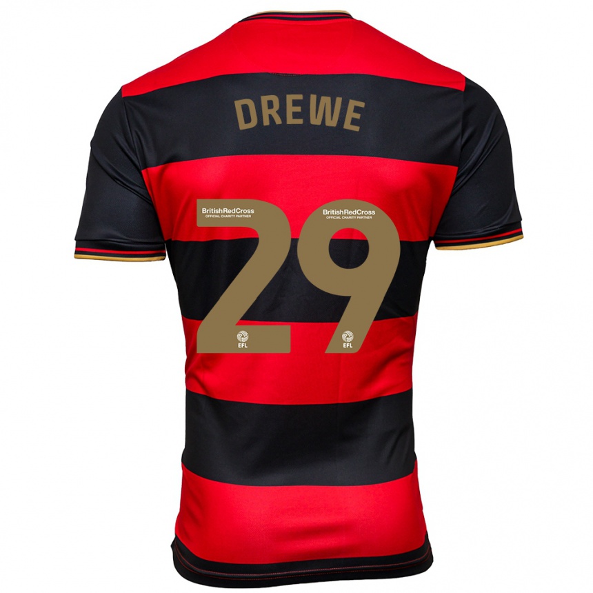 Niño Fútbol Camiseta Aaron Drewe #29 Negro Rojo 2ª Equipación 2023/24 México