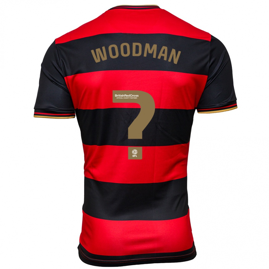 Niño Fútbol Camiseta Deon Woodman #0 Negro Rojo 2ª Equipación 2023/24 México
