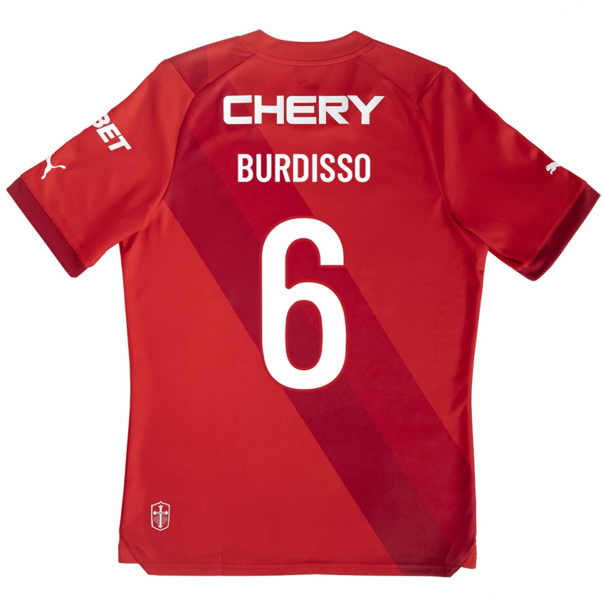 Niño Fútbol Camiseta Guillermo Burdisso #6 Rojo 2ª Equipación 2023/24 México