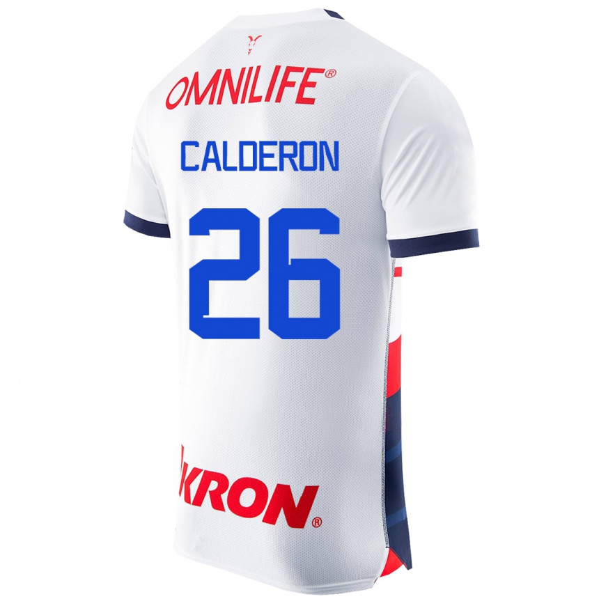 Niño Fútbol Camiseta Cristian Calderón #26 Blanco 2ª Equipación 2023/24 México