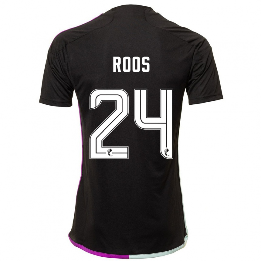 Niño Fútbol Camiseta Kelle Roos #24 Negro 2ª Equipación 2023/24 México