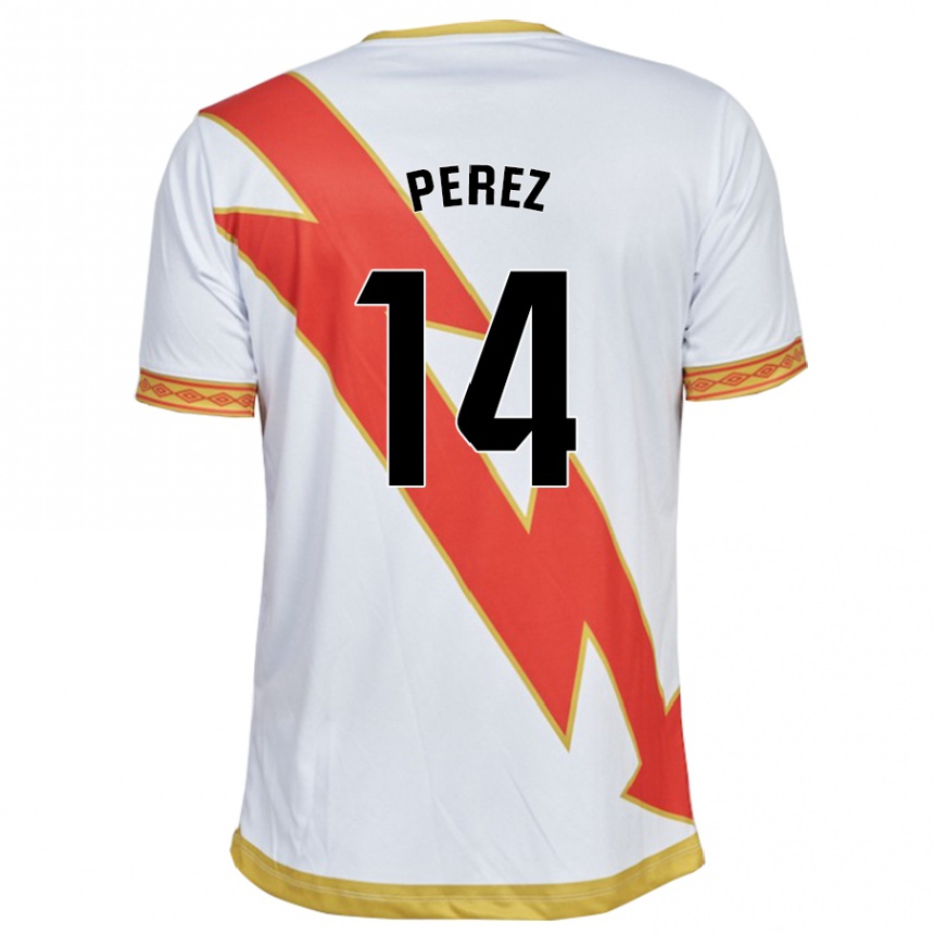 Hombre Fútbol Camiseta Kike Pérez #14 Blanco 1ª Equipación 2023/24 México