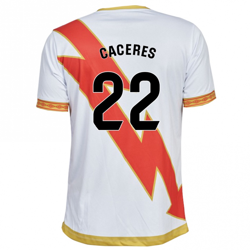 Hombre Fútbol Camiseta Daniel Cáceres #22 Blanco 1ª Equipación 2023/24 México