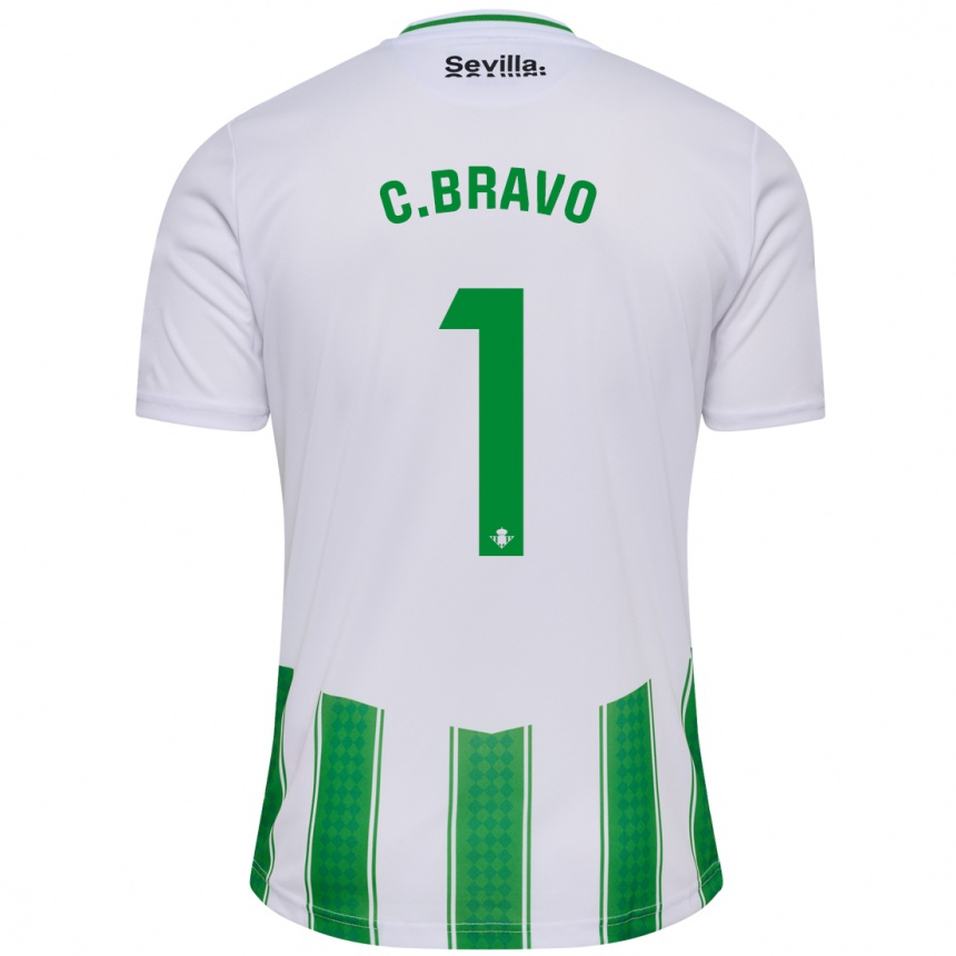 Hombre Fútbol Camiseta Claudio Bravo #1 Blanco 1ª Equipación 2023/24 México