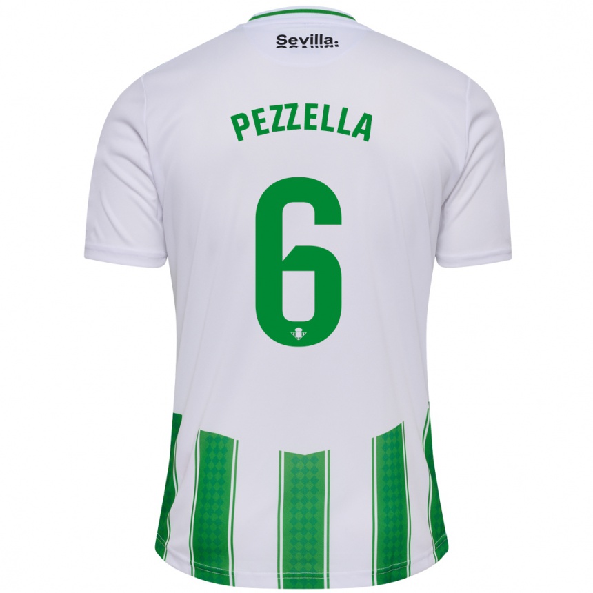 Hombre Fútbol Camiseta Germán Pezzella #6 Blanco 1ª Equipación 2023/24 México