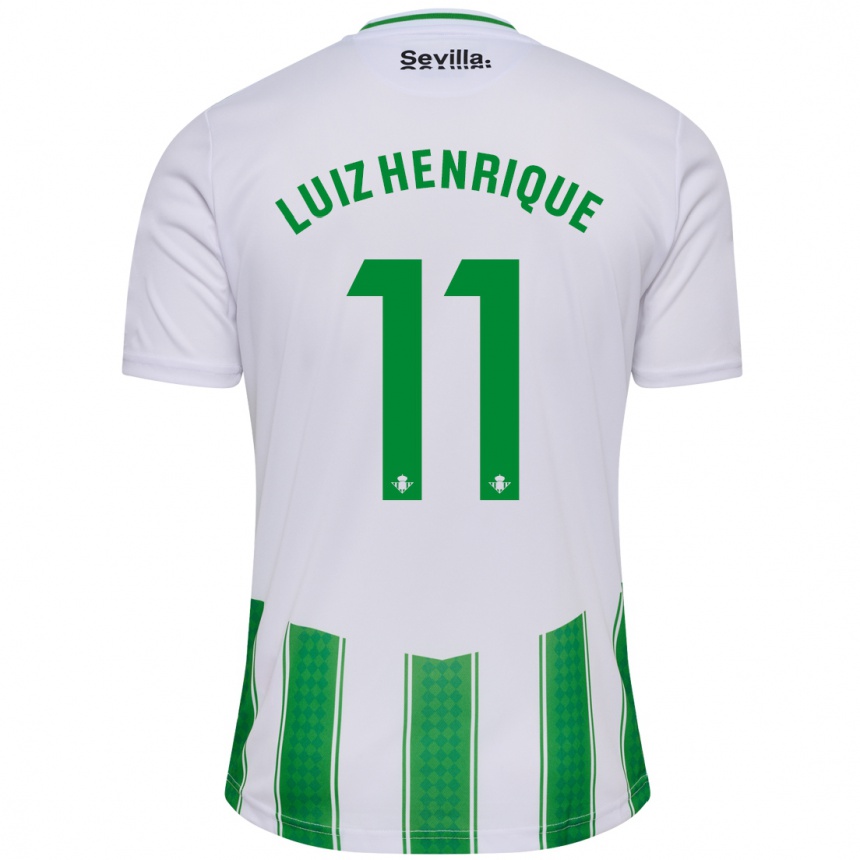 Hombre Fútbol Camiseta Luiz Henrique #11 Blanco 1ª Equipación 2023/24 México