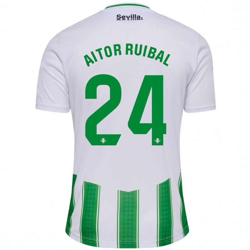 Hombre Fútbol Camiseta Aitor Ruibal #24 Blanco 1ª Equipación 2023/24 México