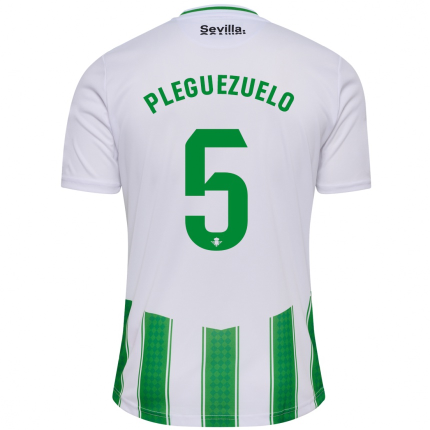 Hombre Fútbol Camiseta Xavi Pleguezuelo #5 Blanco 1ª Equipación 2023/24 México