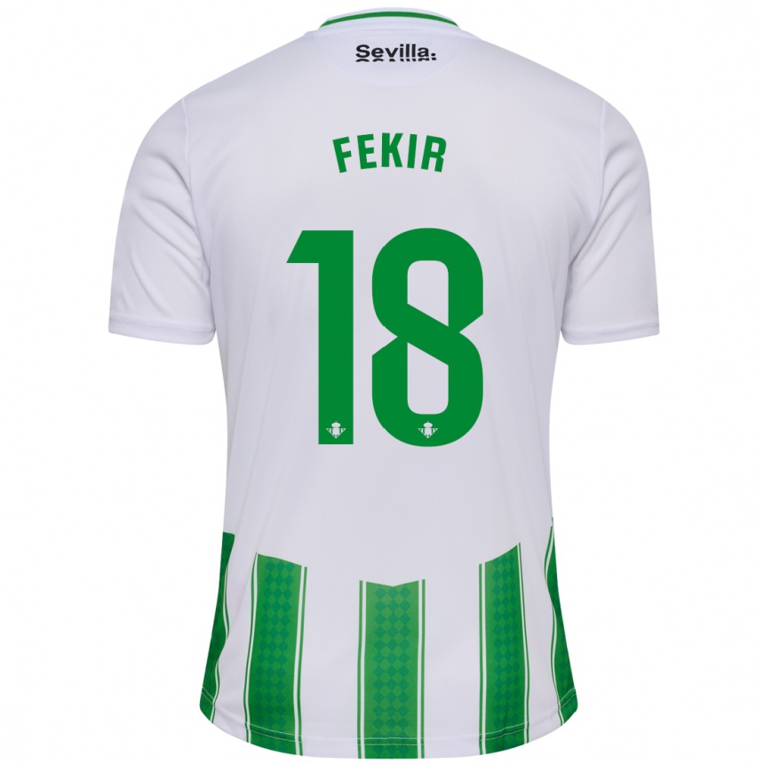 Hombre Fútbol Camiseta Yassin Fekir #18 Blanco 1ª Equipación 2023/24 México