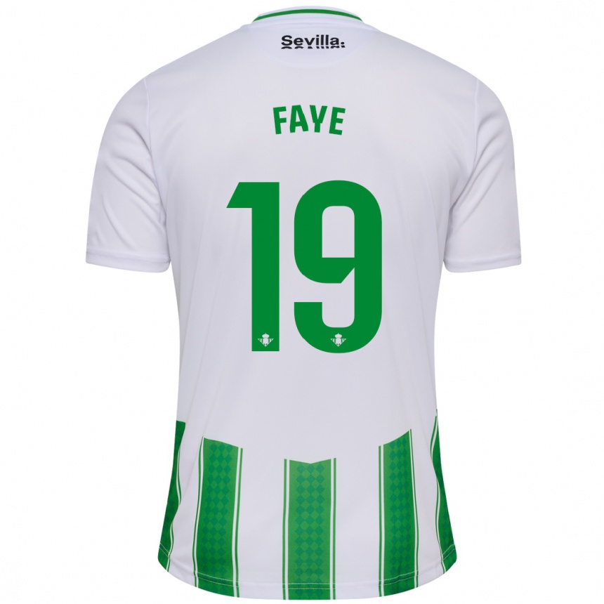 Hombre Fútbol Camiseta Souleymane Faye #19 Blanco 1ª Equipación 2023/24 México