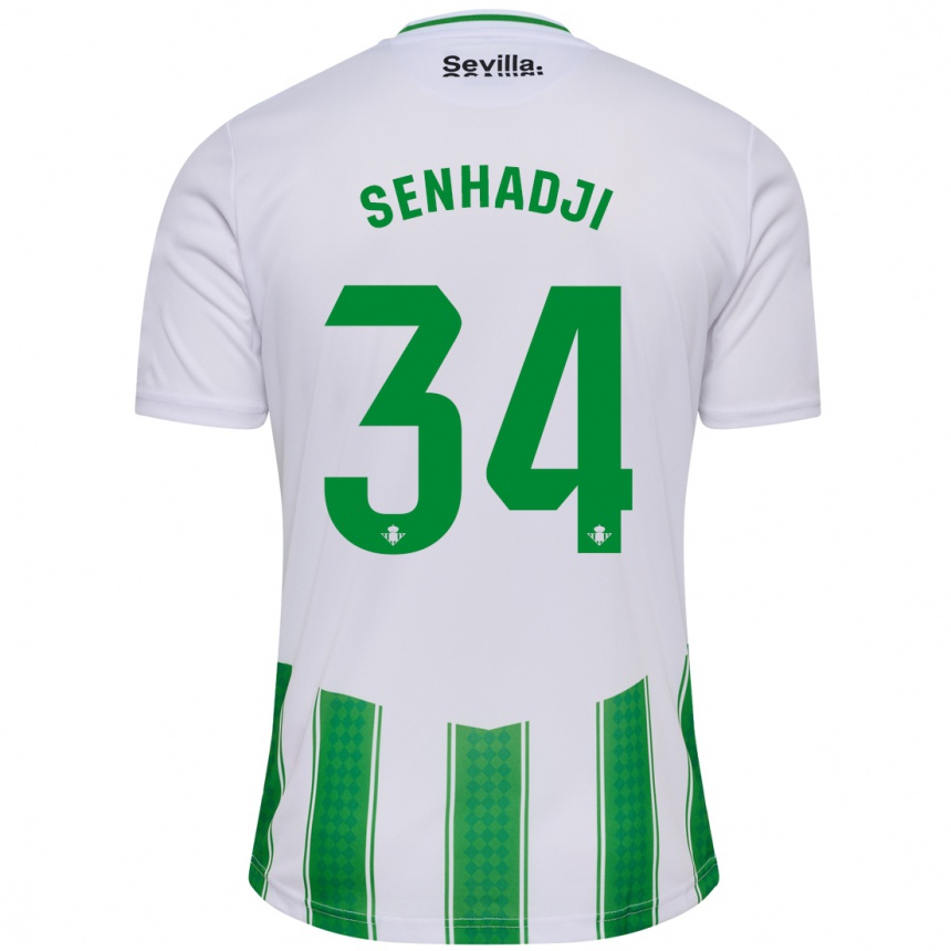 Hombre Fútbol Camiseta Yanis Senhadji #34 Blanco 1ª Equipación 2023/24 México