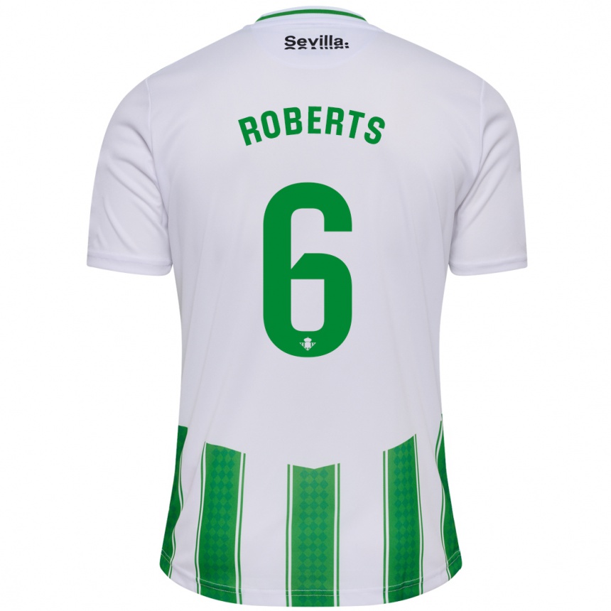 Hombre Fútbol Camiseta Rhiannon Roberts #6 Blanco 1ª Equipación 2023/24 México