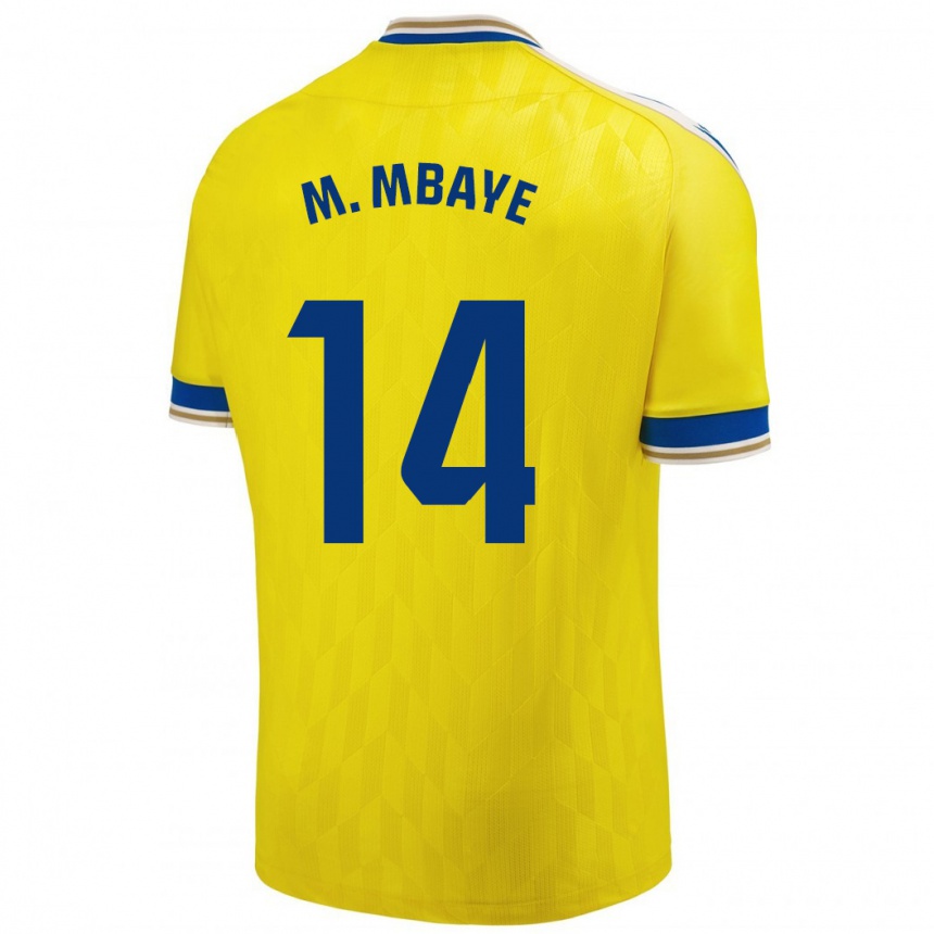 Hombre Fútbol Camiseta Momo Mbaye #14 Amarillo 1ª Equipación 2023/24 México