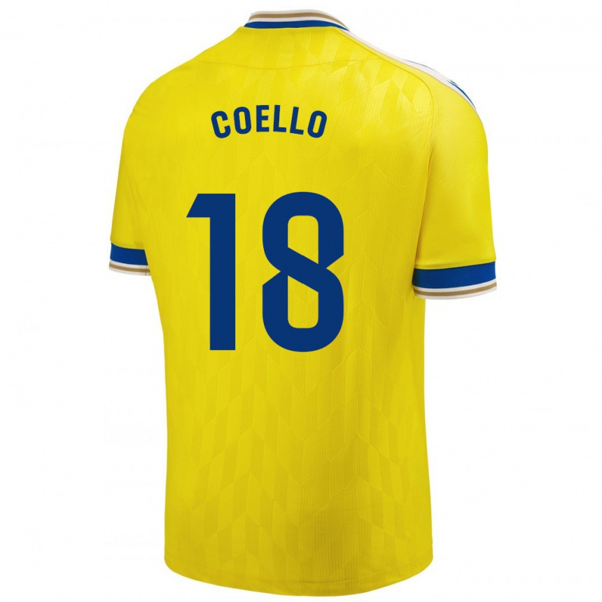 Hombre Fútbol Camiseta María Del Carmen Coello Vidal #18 Amarillo 1ª Equipación 2023/24 México
