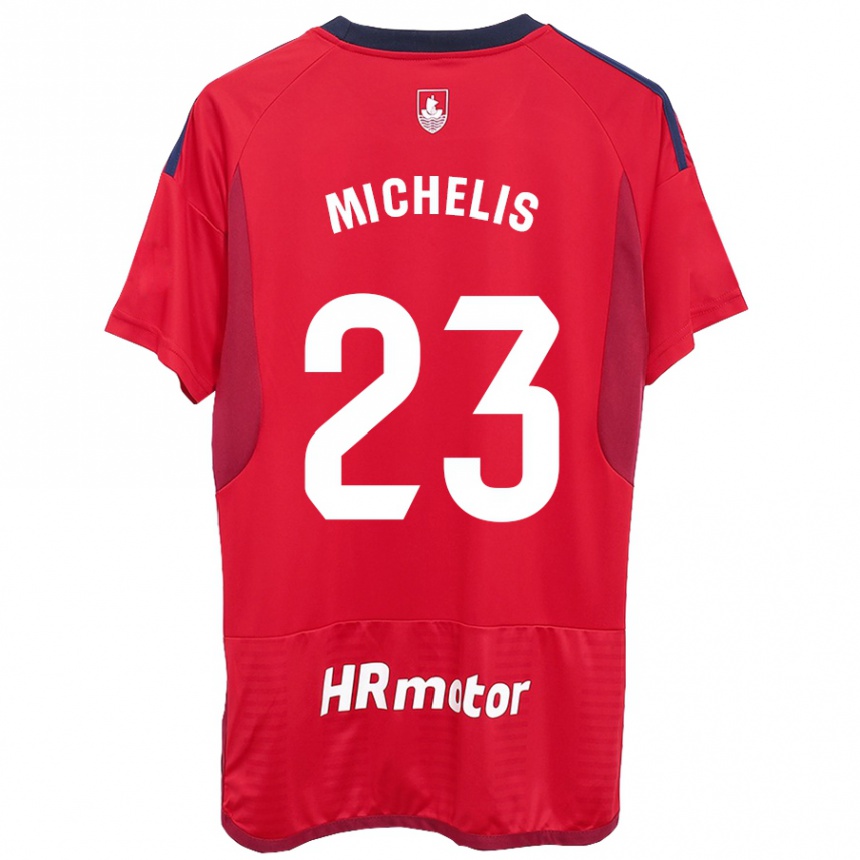 Hombre Fútbol Camiseta Nikolaos Michelis #23 Rojo 1ª Equipación 2023/24 México