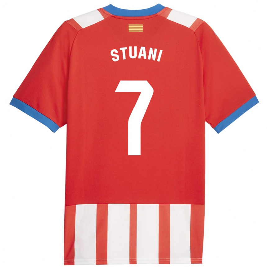 Hombre Fútbol Camiseta Cristhian Stuani #7 Rojo Blanco 1ª Equipación 2023/24 México