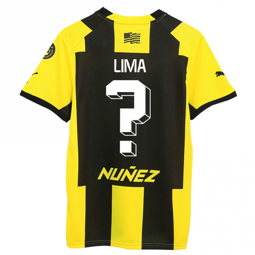 Hombre Fútbol Camiseta Jhonatan Lima #0 Amarillo Negro 1ª Equipación 2023/24 México