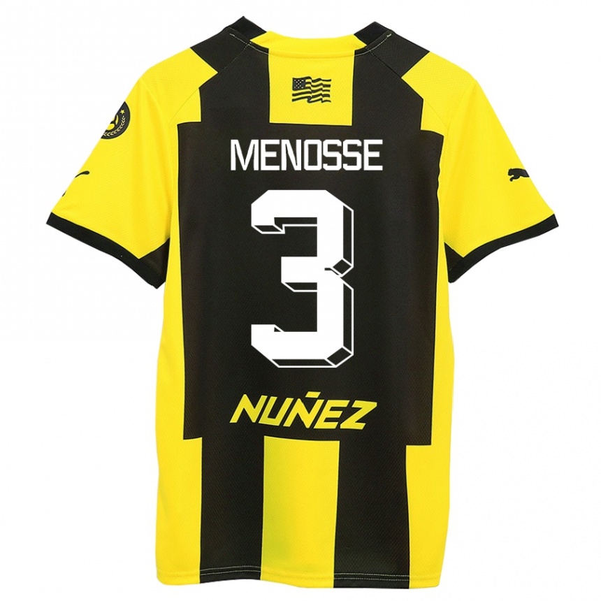 Hombre Fútbol Camiseta Hernán Menosse #3 Amarillo Negro 1ª Equipación 2023/24 México