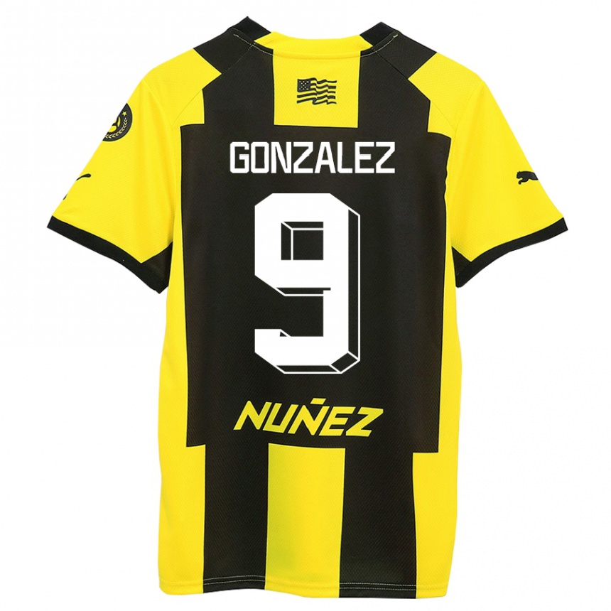 Hombre Fútbol Camiseta Franco González #9 Amarillo Negro 1ª Equipación 2023/24 México