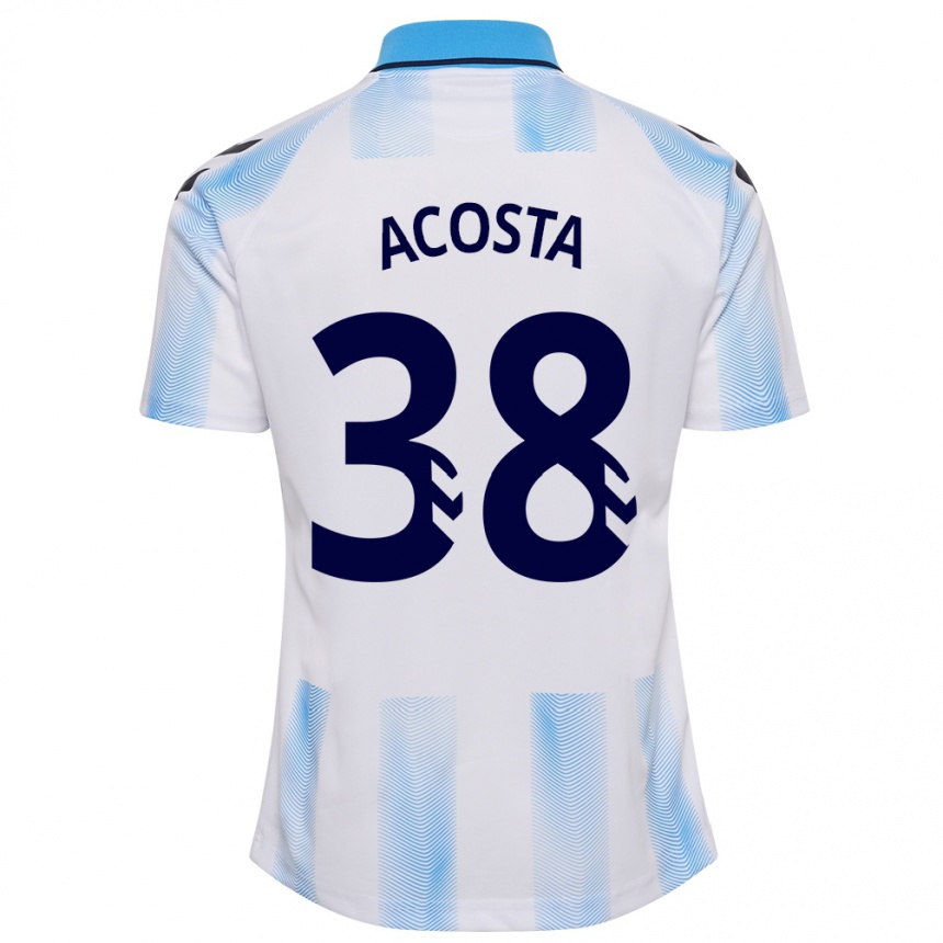 Hombre Fútbol Camiseta Judith Acosta #38 Blanco Azul 1ª Equipación 2023/24 México